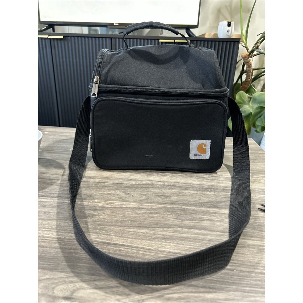 Carhartt Insulated Cooler Lunch Bag, Black Canvas, With Drink Compartment